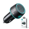 Автомобільний зарядний пристрій Joyroom Lumina LED Quick Charge 2xUSB-C 70W Black (JR-CCN02)
