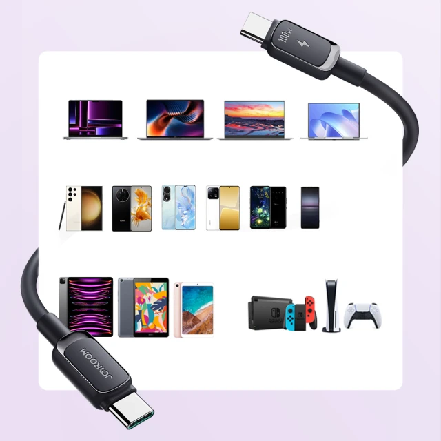 Кабель Joyroom Color Series USB-C to USB-C 1.2m 100W Black (S-CC100A141B)
