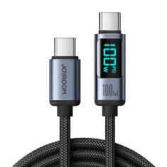 Кабель Joyroom Prism Series Digital Display USB-C to USB-C 1.2m 100W Black (S-CC100A16)