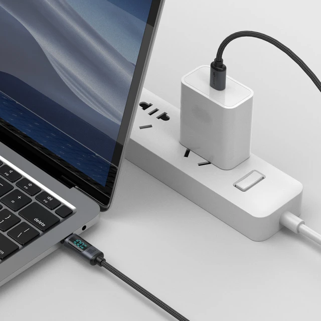 Кабель Joyroom Prism Series Digital Display USB-C to USB-C 1.2m 100W Black (S-CC100A16)