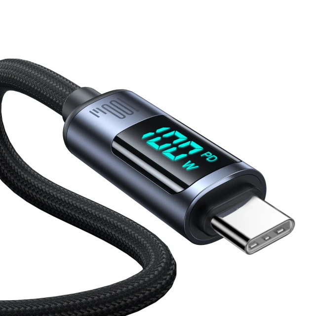 Кабель Joyroom Prism Series Digital Display USB-C to USB-C 1.2m 100W Black (S-CC100A16)