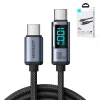 Кабель Joyroom Prism Series Digital Display USB-C to USB-C 1.2m 100W Black (S-CC100A16)