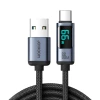 Кабель Joyroom Prism Series Digital Display USB-C to USB-A 1.2m 66W Black (S-AC066A16)