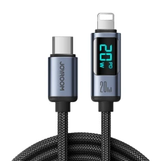 Кабель Joyroom Prism Series Digital Display USB-C to Lightning 1.2m 20W Black (S-CL020A16)
