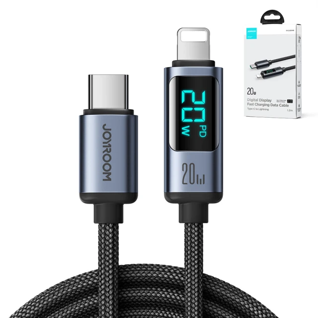 Кабель Joyroom Prism Series Digital Display USB-C to Lightning 1.2m 20W Black (S-CL020A16)