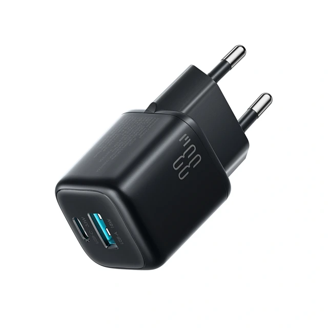 Зарядний пристрій Joyroom JR-TG7 33W USB-A + USB-C з кабелем 60W USB-C 1m Black (6956116753771)
