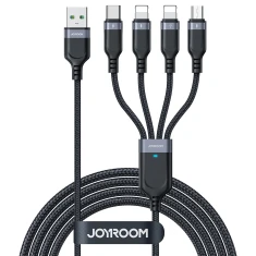 Кабель Joyroom 4-in-1 USB-A to USB-C/2xLightning/Micro-USB 1.2m Black (S-1T4018A18l)