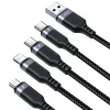 Кабель Joyroom 4-in-1 USB-A to 2xUSB-C/Lightning/Micro-USB 1.2m Black (S-1T4018A18c)