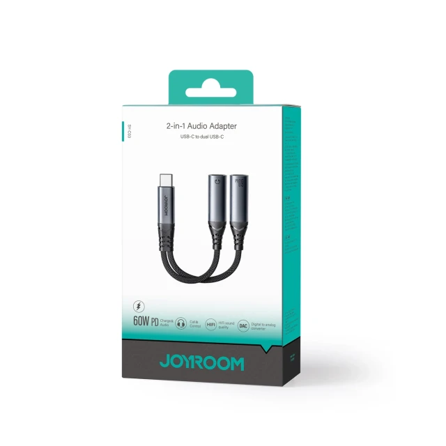 Адаптер Joyroom DAC USB-C to 2xUSB-C Black (SY-C03)