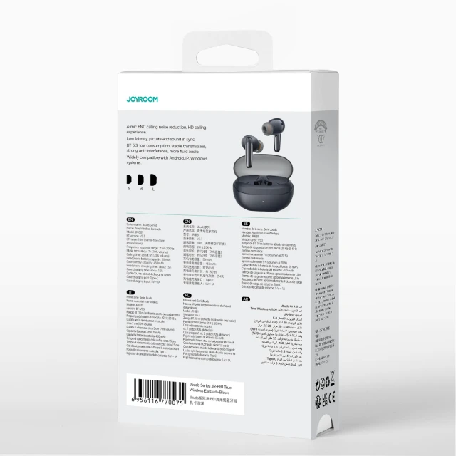 Бездротові навушники Joyroom Jbuds Series JR-BB1 TWS Black (6956116770075)