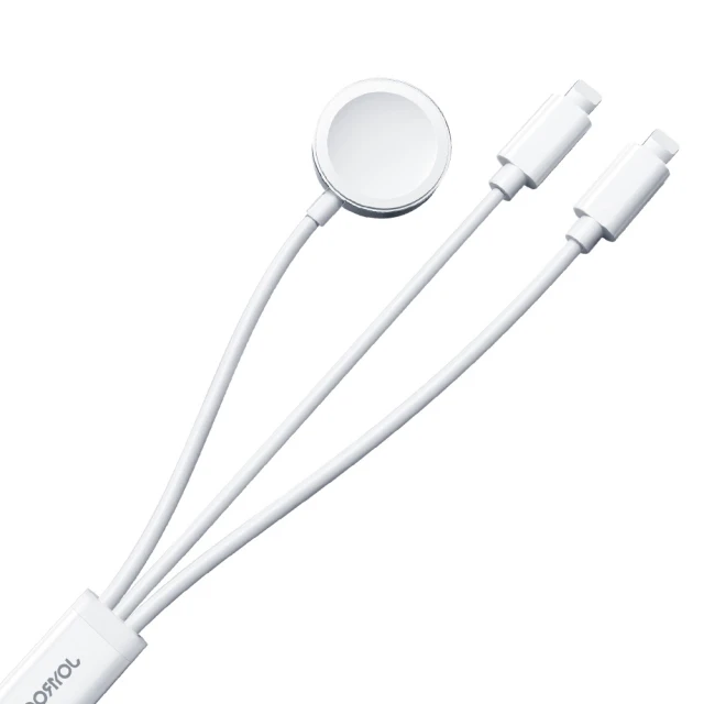 Зарядний кабель Joyroom USB-A to Apple Watch Charger/2хLightning 1.2 m White (S-IW007 White)