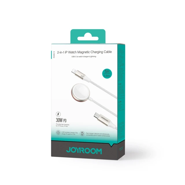 Зарядный кабель Joyroom Inductive Charger USB-C to Lightning/Apple Watch 1.5 m White (S-IW012)