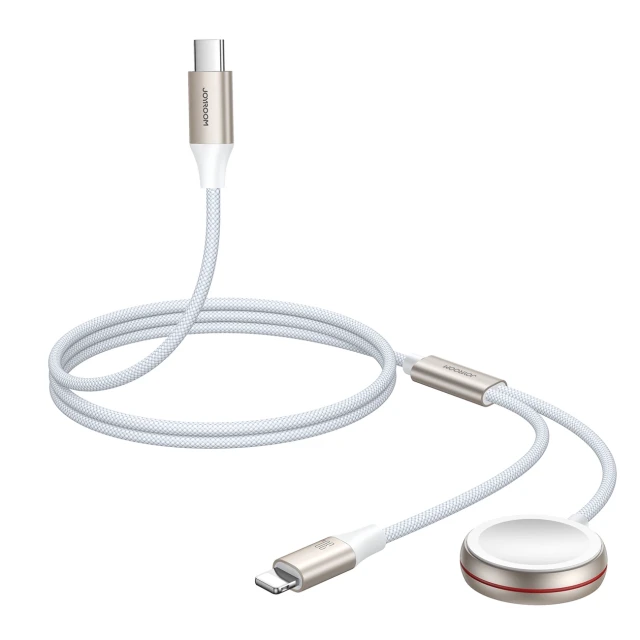 Зарядный кабель Joyroom Inductive Charger USB-C to Lightning/Apple Watch 1.5 m White (S-IW012)