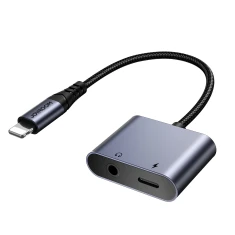 Адаптер Joyroom DAC Lightning to Lightning/Mini Jack 3.5 mm Black (SY-L01)