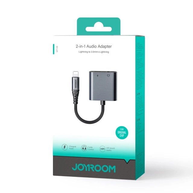 Адаптер Joyroom DAC Lightning to Lightning/Mini Jack 3.5 mm Black (SY-L01)