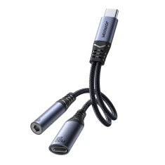 Адаптер Joyroom DAC USB-C to USB-C/Mini Jack 3.5 mm Black (SY-C02)
