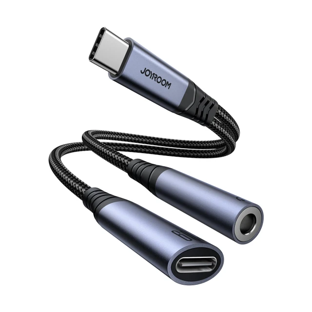 Адаптер Joyroom DAC USB-C to USB-C/Mini Jack 3.5 mm Black (SY-C02)