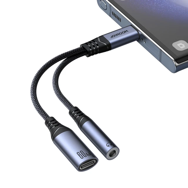 Адаптер Joyroom DAC USB-C to USB-C/Mini Jack 3.5 mm Black (SY-C02)