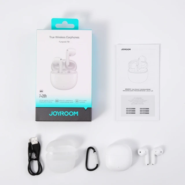 Навушники бездротові Joyroom Funpods Bluetooth 6.0 TWS White (6956116780425)