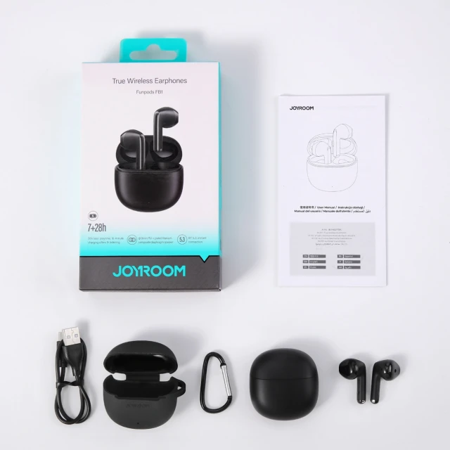 Навушники бездротові Joyroom Funpods Bluetooth 6.0 TWS Black (5907769387708)