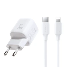 Зарядное устройство Joyroom JR-TG7 33W USB-A + USB-C с кабелем 30W USB-C - Lightning 1m White (6956116780845)