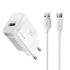 Сетевое зарядное устройство Joyroom JR-TF4 18W с кабелем 3A USB-A - USB-C 1m White (6956116780906)