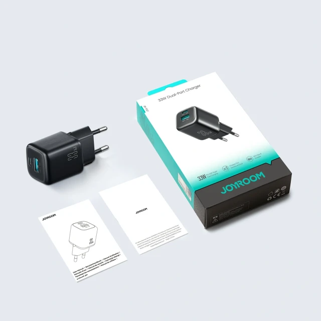 Мережевий зарядний пристрій Joyroom JR-TG7 33W USB-A + USB-C Black (6956116781149)