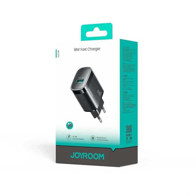 Мережевий зарядний пристрій Joyroom JR-TF4 18W Black (6956116781187)