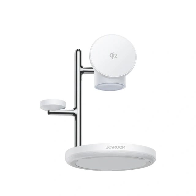 Беспроводная зарядка Joyroom JR-W23 Qi2 4-в-1 Белая (6956116782191)