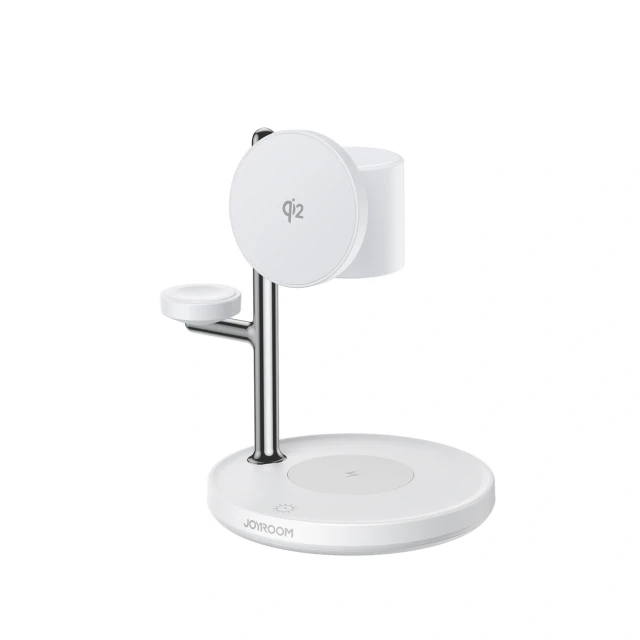Беспроводная зарядка Joyroom JR-W23 Qi2 4-в-1 Белая (6956116782191)