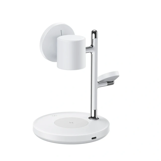 Беспроводная зарядка Joyroom JR-W23 Qi2 4-в-1 Белая (6956116782191)