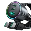 Автомобільний зарядний пристрій Joyroom 120W 2xUSB-C/USB-A with USB-C to USB-C Cable 100W Dark Grey (JR-CCN07)