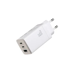 Зарядний пристрій Joyroom JR-TG10 65W GaN 2x USB-C + USB-A з кабелем 100W USB-C - USB-C 1.2m White (6956116790165)