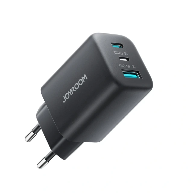 Зарядний пристрій Joyroom JR-TO1 GaN 45W USB-C Lightning USB-A Black (6956116790929)