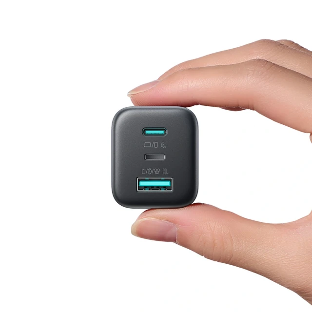 Зарядний пристрій Joyroom JR-TO1 GaN 45W USB-C Lightning USB-A Black (6956116790929)