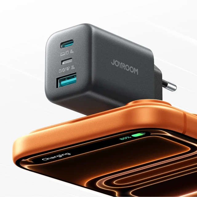Зарядний пристрій Joyroom JR-TO1 GaN 45W USB-C Lightning USB-A Black (6956116790929)