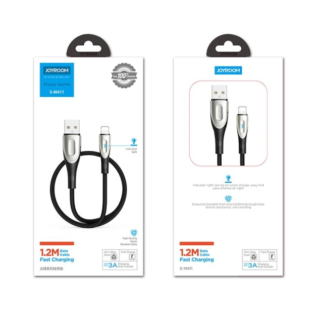 Кабель Joyroom Sharp Series Fast Charging USB-A to Lightning 1.2m Black (S-M411-12m lightning black)
