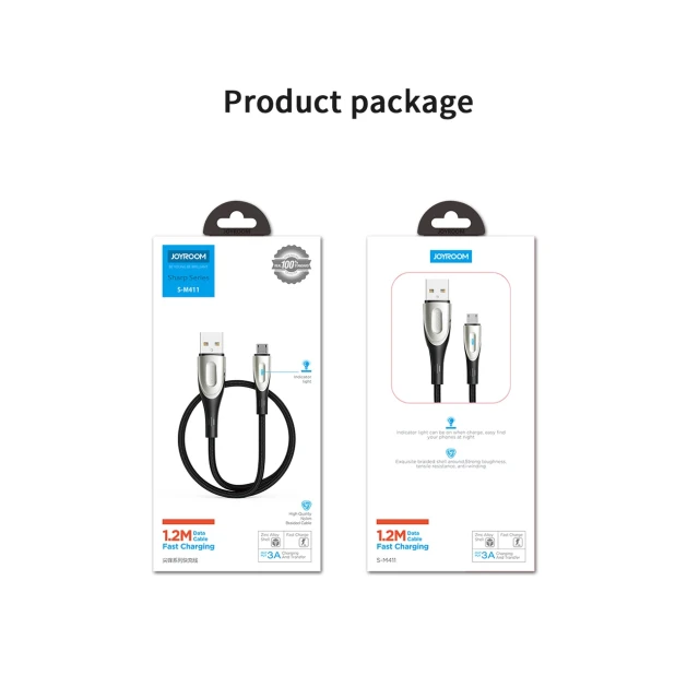 Кабель Joyroom Sharp Series USB-A to micro USB 2 m Black (S-M411_2)