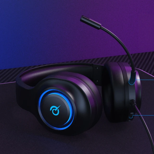 Навушники ігрові QCY V200 Pro 7.1 дротові мікрофон знімний Black (6957141410929)