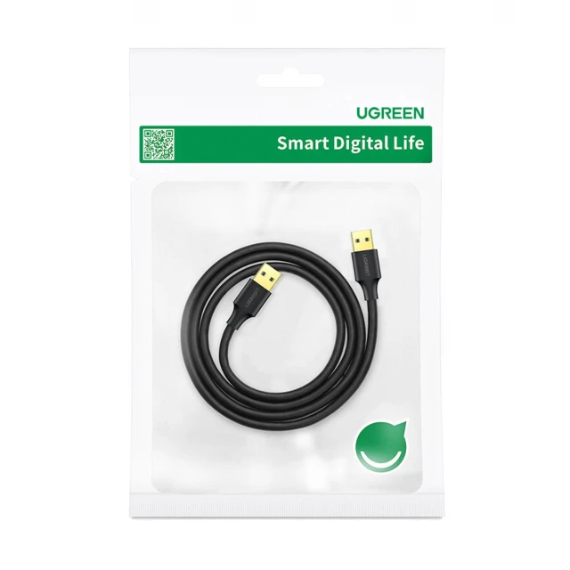 Кабель Ugreen USB-A to USB-A 0.5m Black (6957303800513)