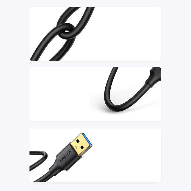 Кабель Ugreen USB-A to USB-A 0.5m Black (6957303800513)