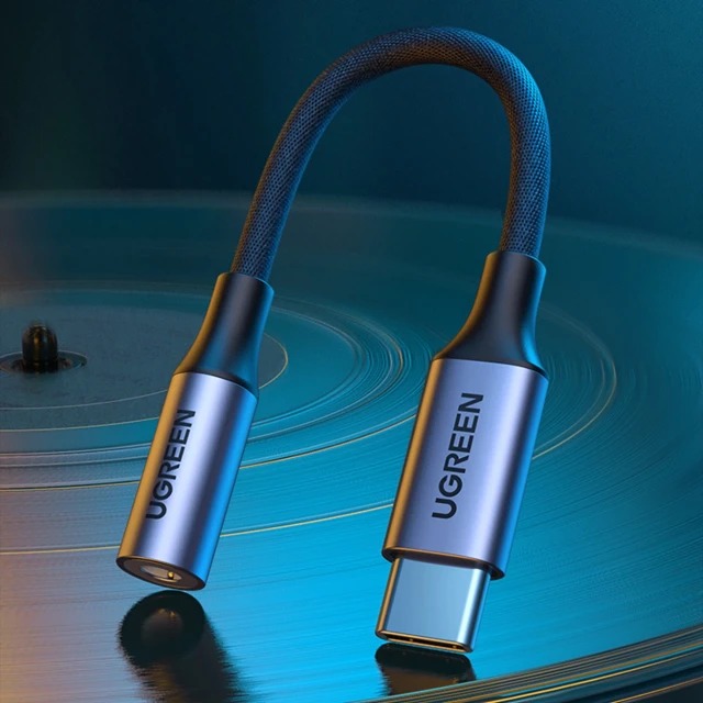 Адаптер Ugreen AV161 mini jack 3.5 mm / USB-C 10 cm сірий (AV161)