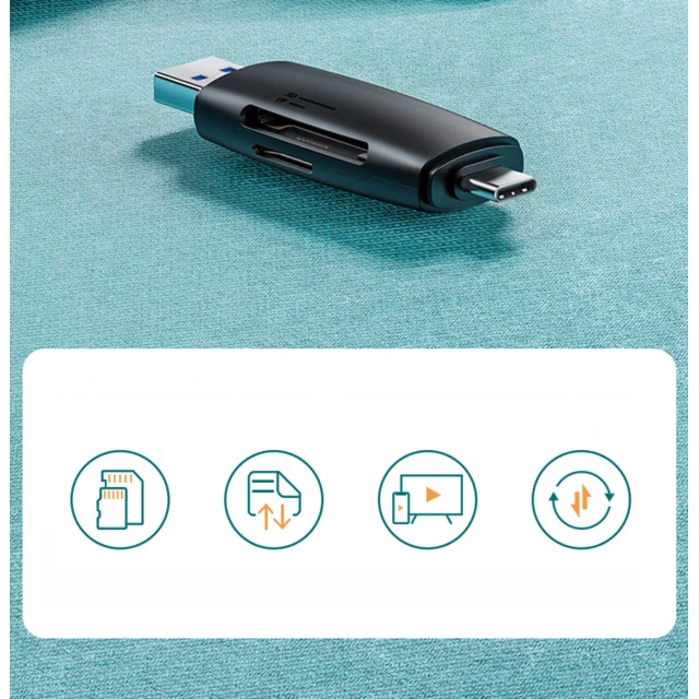 Адаптер Ugreen USB-A/USB-C to SD/micro SD Black (6957303805860)