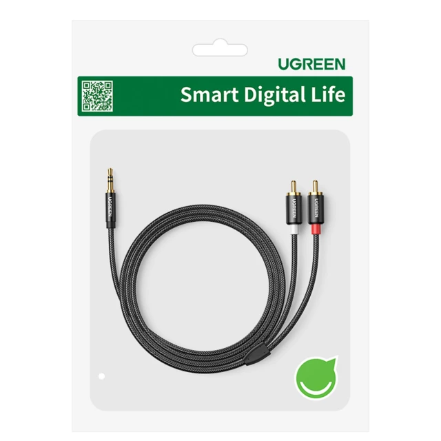 Кабель Ugreen Mini Jack 3.5mm to 2x RCA 5m Black (6957303807093)