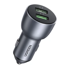 Автомобільний зарядний пристрій Ugreen Quick Charge 2x USB-A 36W Gray (UGR988GRY)