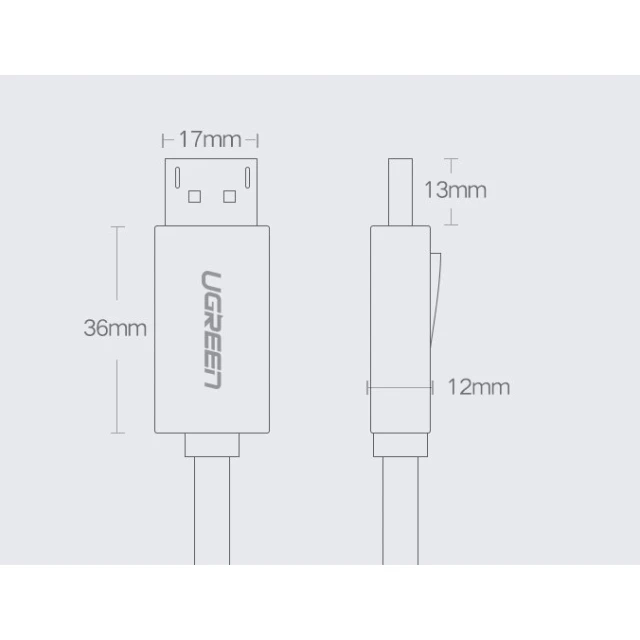 Кабель Ugreen DisplayPort 1.2 4K 2m Black (UGR337BLK)