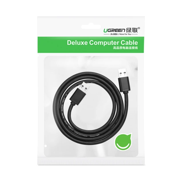 Кабель Ugreen USB-A to USB-A 1.5m Black (6957303813100)