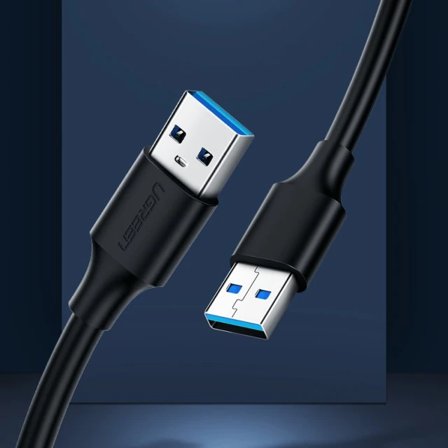 Кабель Ugreen USB-A 2.0 to USB-A 2.0 2m Black (6957303813117)