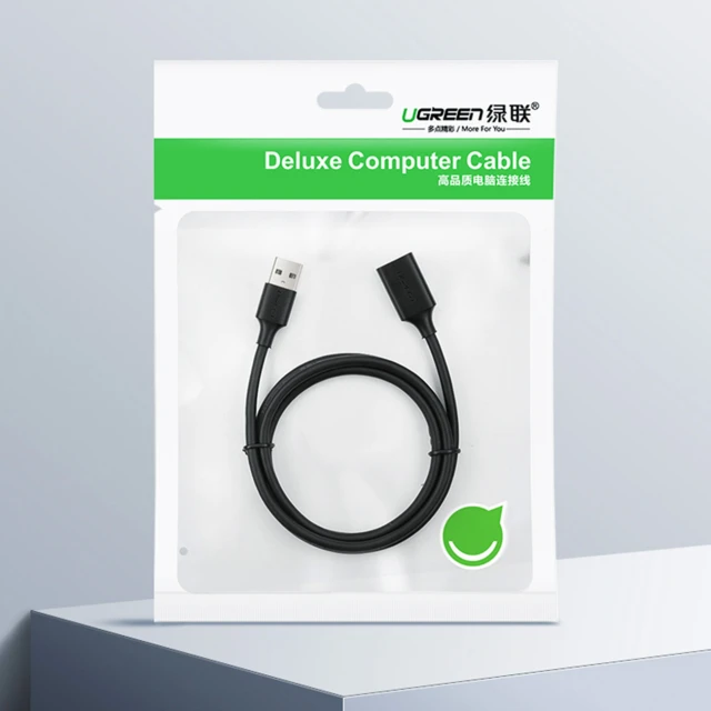 Кабель-подовжувач Ugreen USB-A (Male) to USB-A (Female) 480Mbps 1.5m Black (6957303813155)