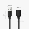 Кабель-подовжувач Ugreen USB-A (Male) to USB-A (Female) 480Mbps 1.5m Black (6957303813155)